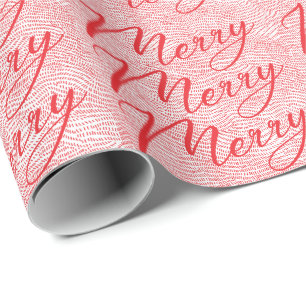 Modern Fun Hand Drawn Merry Christmas Holiday Wrapping Paper