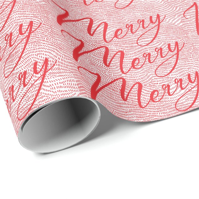 Modern Fun Hand Drawn Merry Christmas Holiday Wrapping Paper (Roll Corner)