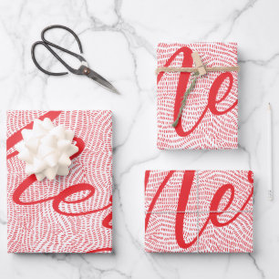 Modern Fun Hand Drawn Merry Christmas Holiday Wrapping Paper Sheet