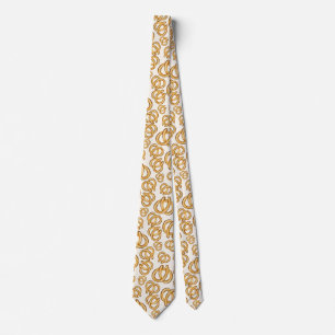 Modern Fun Hand Drawn Pretzel Pattern Tie