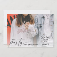 Modern Fun Let's Party Save the Date Wedding