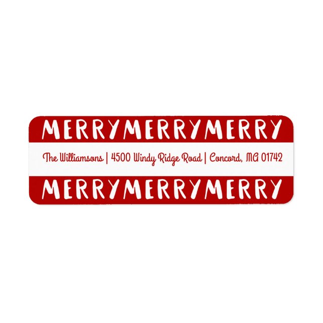 Modern Fun Merry Merry Christmas Red Holiday (Front)