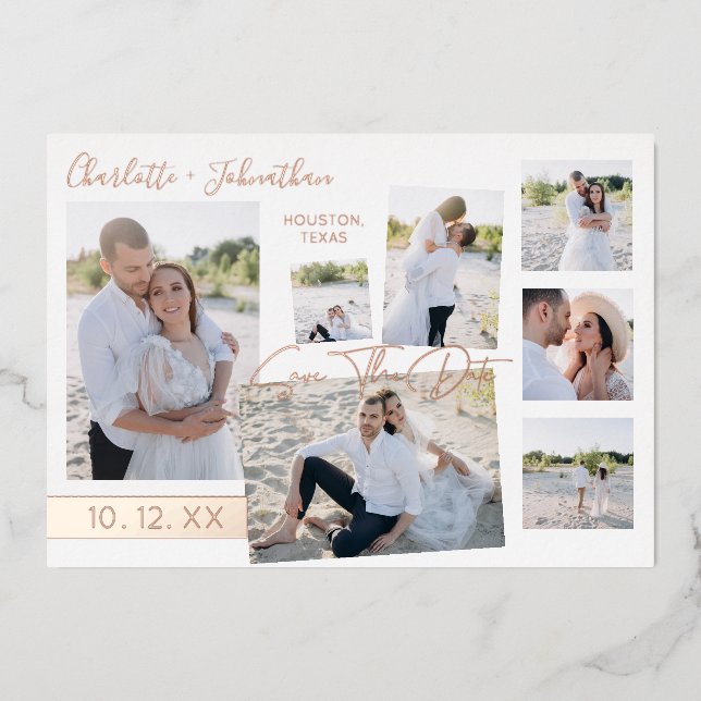 Modern Fun Multi Photo Save the Date Bar (Front)