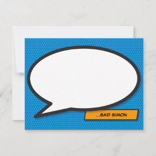 Modern Fun Personalised Comic Book Speech Bubble Card