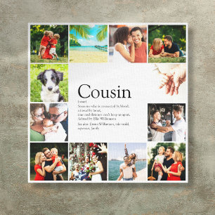 Modern Fun Photo Collage Cousin Definition Canvas Print