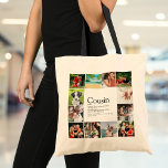 Modern Fun Photo Collage Cousin Definition Tote Bag<br><div class="desc">Personalise for your special cousin to create a unique gift. A perfect way to show them how amazing they are every day. Designed by Thisisnotme©</div>