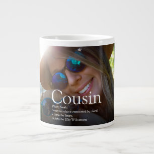 Modern Fun Photo Cool Best Cousin Ever Definition Large Coffee Mug