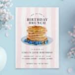 Modern Fun Pink Blueberry Pancakes Birthday Brunch Invitation<br><div class="desc">Invite your guests to a deliciously fun birthday celebration with this Modern Pink Blueberry Pancakes Birthday Brunch Invitation! Featuring a playful design of fluffy blueberry pancakes against a chic pink backdrop, this invitation strikes the perfect balance between modern and whimsical. The fresh, vibrant colour palette and clean typography make it...</div>