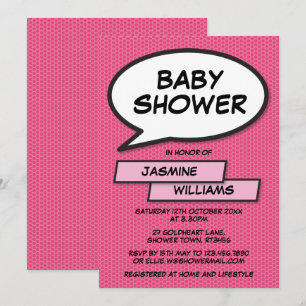 Modern Fun Pink Girl Baby Shower Sprinkle Invitation