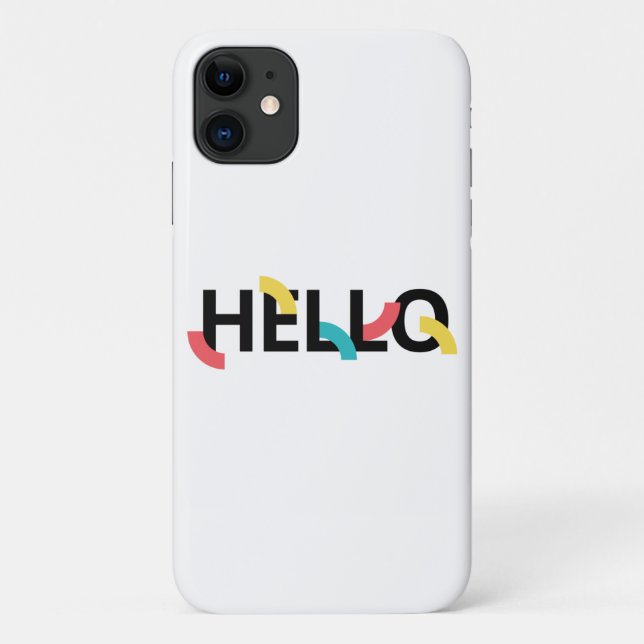 Modern, fun, playful, colourful design of Hello Case-Mate iPhone Case (Back)