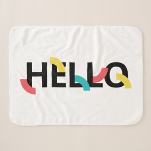 Modern, fun, playful, colourful design of Hello Sherpa Blanket