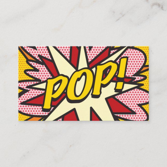 Modern Fun Pop Art Comic Book POP Business Card (Front)