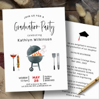 Modern Fun Script Simple Graduation BBQ Party