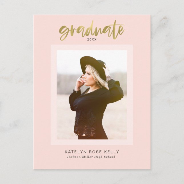 Modern Fun Trendy Graduation Photo Announcement (Front)