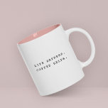 Modern Fun Trendy Typography Life Happens Saying Two-Tone Coffee Mug<br><div class="desc">Hey there, coffee enthusiasts! Embrace the ups and downs of life with our Zazzle Two-Toned Mug featuring the typographic design "Life happens, coffee helps"! ☕️💪 This mug is your trusty sidekick, reminding you that no matter what comes your way, a good cup of joe can work wonders. With its trendy...</div>