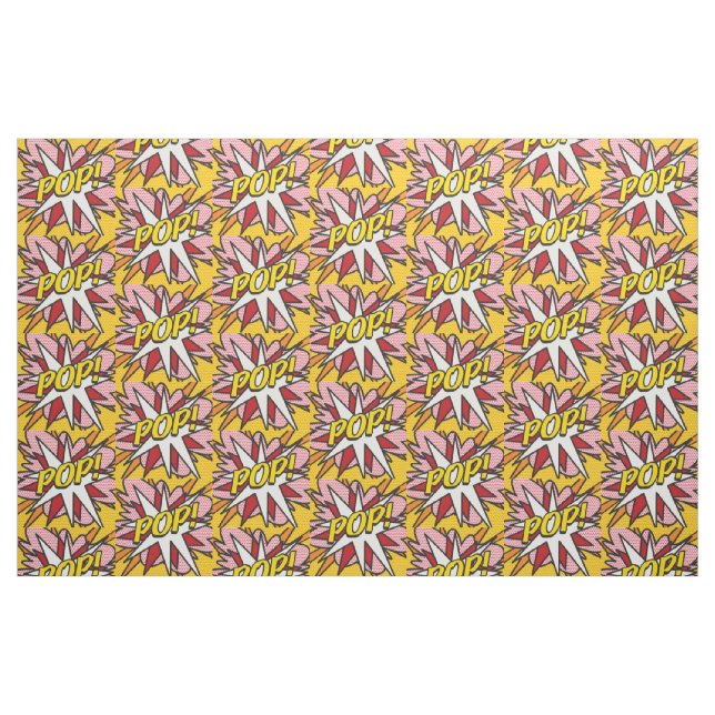 Modern Fun Typographic Comic Book POP Pattern Fabric (Fat Quarter)