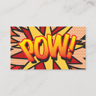 Modern Fun Typographic Comic Book POW Business Card