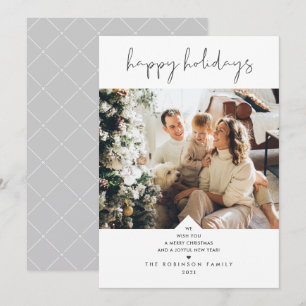 Modern Fun Typography Dark Grey Christmas Photo Holiday Card