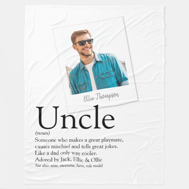 Modern Fun Uncle Definition Photo Fleece Blanket (Front)