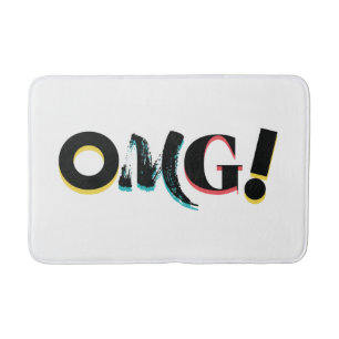 Modern, fun, vibrant, bold, trendy design of OMG! Bath Mat