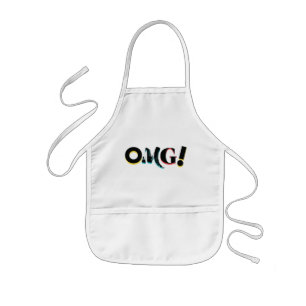 Modern, fun, vibrant, bold, trendy design of OMG! Kids Apron