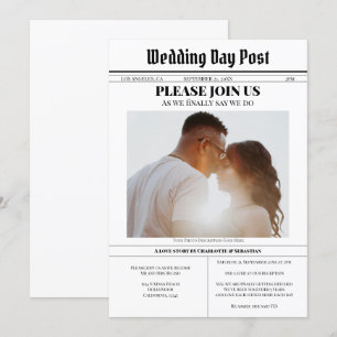 Modern Fun Wedding Newspaper Announcement
