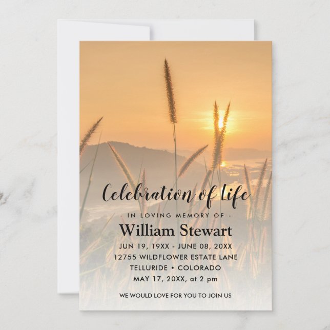 Modern Funeral | Celebration of Life Boho Invitation (Front)