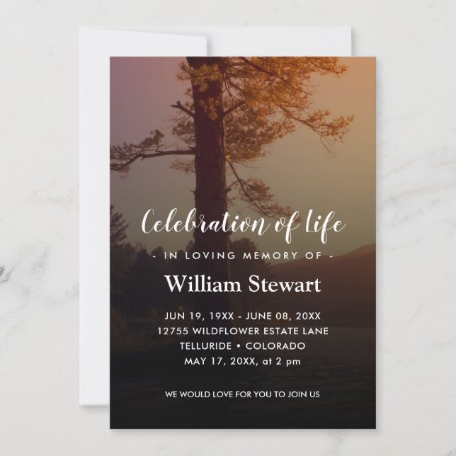 Modern Funeral | Celebration of Life Invitation (Front)