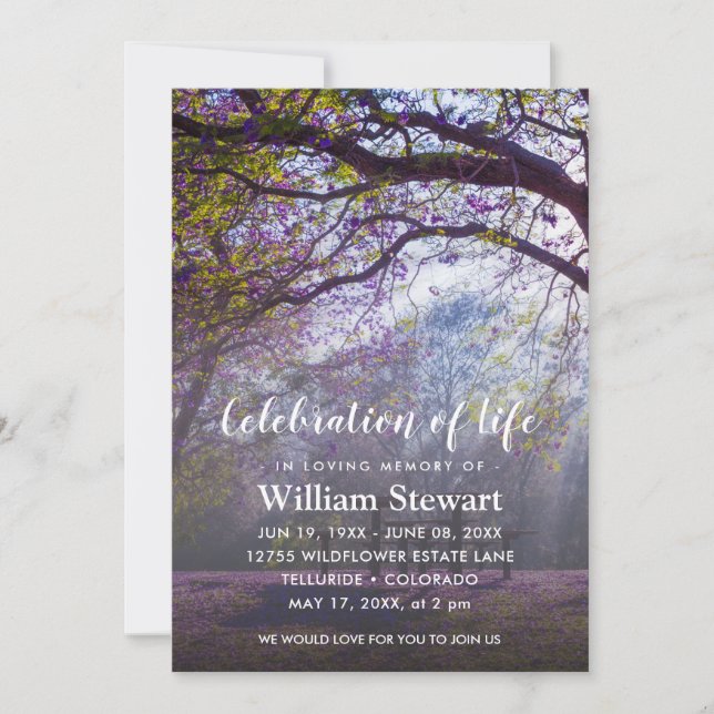 Modern Funeral | Celebration of Life  Invitation (Front)