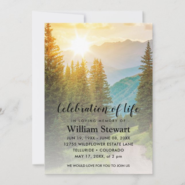 Modern Funeral | Celebration of Life Invitation (Front)