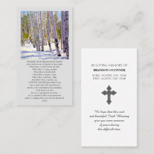 Modern Funeral  Celebration of Life Memorial  Business Card