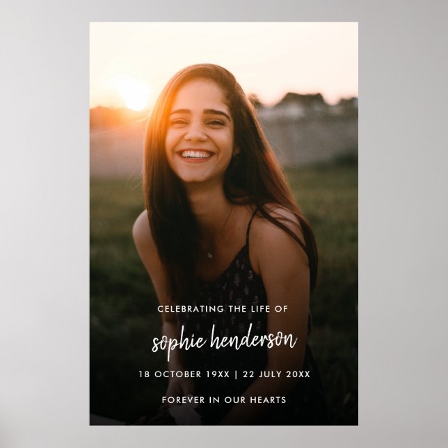 Modern Funeral Celebration of Life Memorial Photo  Poster (Front)