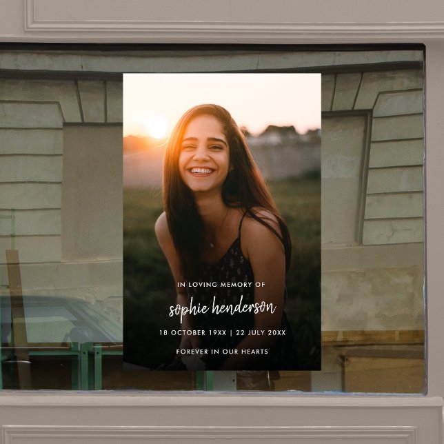Modern Funeral Celebration of Life Memorial  Window Cling (Creator Uploaded)