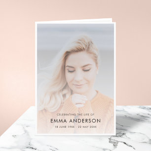 Modern Funeral   Celebration of Life Photo Folded Programme