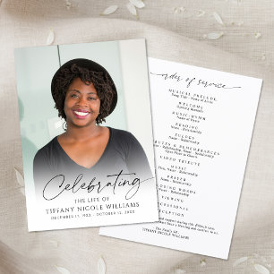 Modern Funeral Celebration of Life Photo Memorial Programme