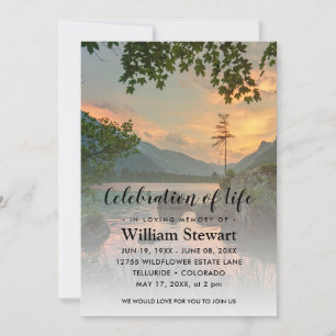 Modern Funeral   Celebration of Life Sunset Invitation