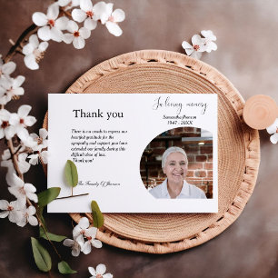 Modern Funeral celebration of life thank you card
