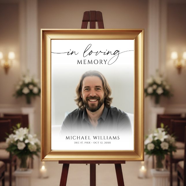 Modern Funeral IN LOVING MEMORY Photo Welcome Sign (Creator Uploaded)