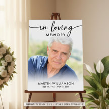 Modern Funeral In Loving Memory Photo Welcome Sign