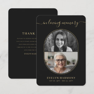 Modern Funeral Memorial Before & After Photo Announcement