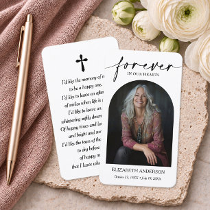Modern Funeral Memorial Prayer Photo Card
