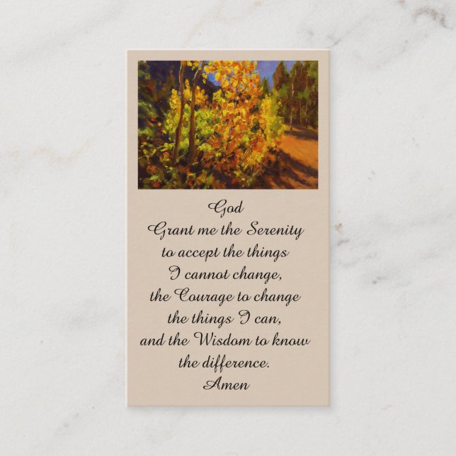 Modern Funeral Memorial Serenity Prayer Card (Front)