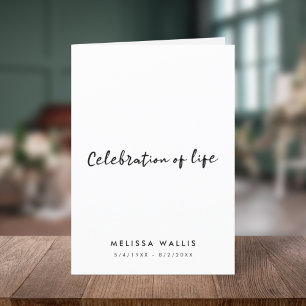 Modern Funeral Order of Service Celebration Folded Programme