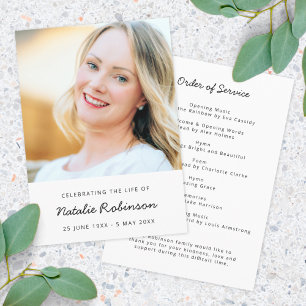 Modern Funeral   Order of Service Life Celebration Programme