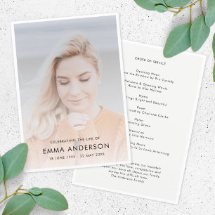 Modern Funeral   Order of Service Memorial Photo Programme