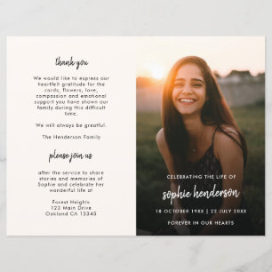 Modern Funeral Order of Service Memorial Program