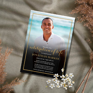 Modern Funeral Photo Celebration of Life Invitation