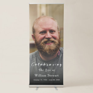 Modern Funeral photo Celebration of Life Retractable Banner