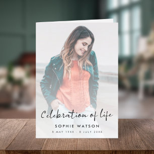 Modern Funeral   Photo Order of Service Folded Programme