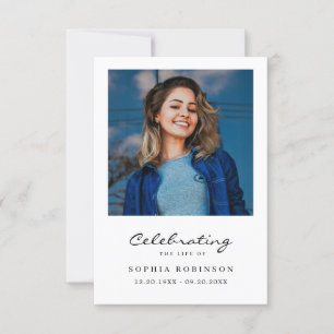 Modern Funeral Photo Sympathy Prayer Card